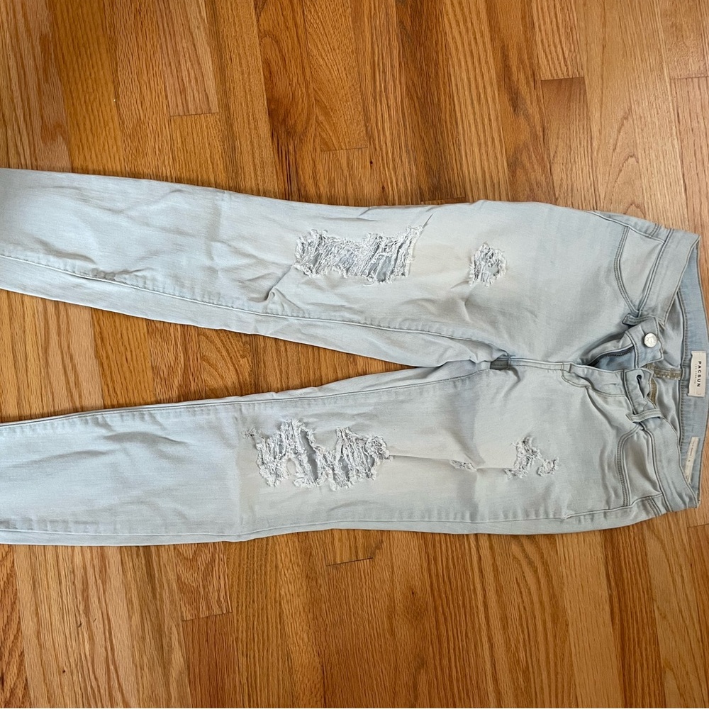 Pacsun light blue ripped skinny jeans